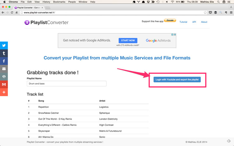 convert spotify playlist to youtube music